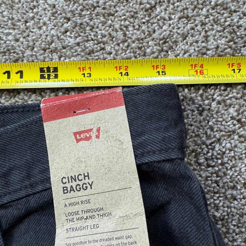 Levi's Cinch Baggy Jeans Grunge Black NWT Size 30x31 Wide Leg Loose Slub - Picture 12 of 12